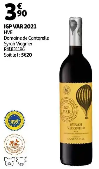 Auchan Domaine de cantarelle igp var 2021 offre