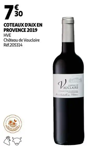 Auchan Château de vauclaire coteaux d'aix en provence 2019 offre