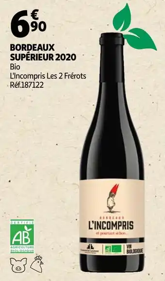 Auchan L'incompris les 2 frérots bordeaux supérieur 2020 offre