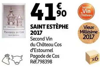 Auchan Château cos d''estournel saint estèphe 2017 offre