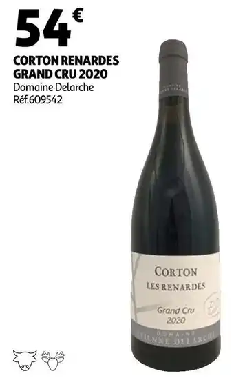Auchan Domaine delarche corton renardes grand cru 2020 offre