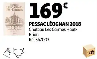 Auchan Château les carmes haut-brion pessac léognan 2018 offre