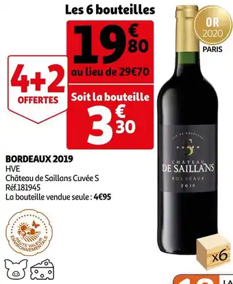 Auchan Château de saillans cuvée s bordeaux 2019 offre