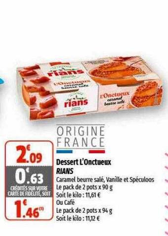 Coccinelle Supermarché Dessert l'onctueux rians offre