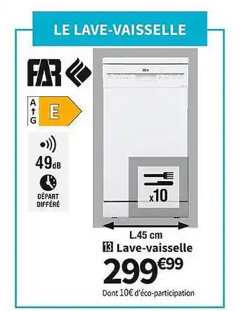 Conforama Lave-vaisselle far offre