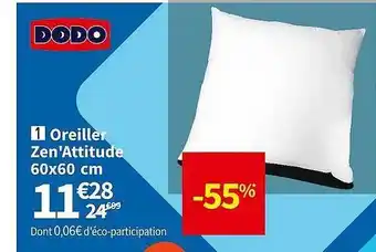 Conforama Oreiller zen'attitude dodo offre