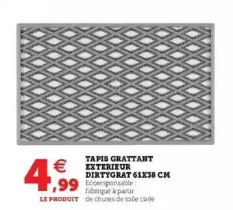 Hyper U Tapis grattant extérieur dirtygrat 61x38 cm offre