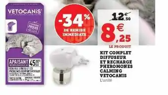 Hyper U Kit comolet diffuseur et recharge pheromones calming vetocanis offre
