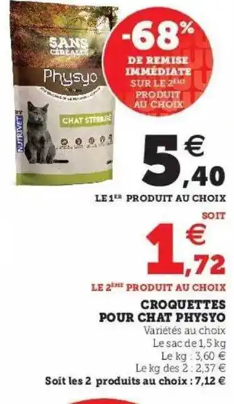 Hyper U Croquettes pour chat physyo offre
