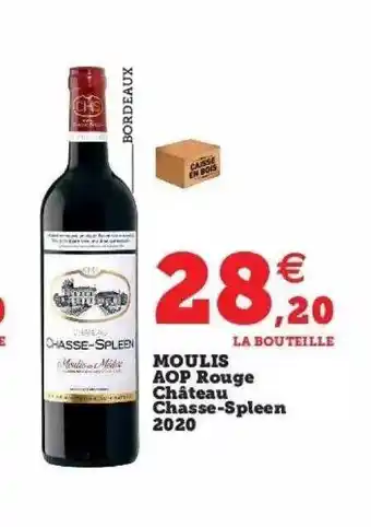 Hyper U Moulis aop rouge château chasse-spleen 2020 offre