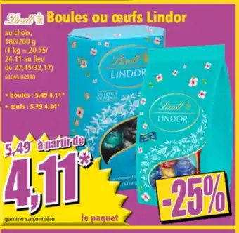 Norma Boules ou Œufs Lindor offre
