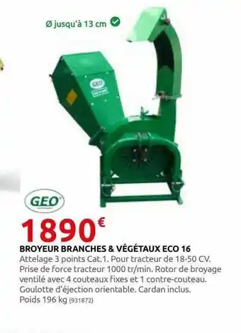 Rural Master Broyeur branches & végétaux eco 16 geo offre