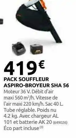 Pack souffleur aspiro-broyeur sha 56