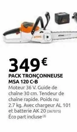 Rural Master Pack tronçonneuse msa 120 c-b offre
