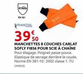 Rural Master Manchettes 8 couches carlat sofly fi856 pour scie à chaîne offre