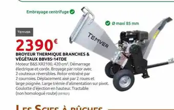 Rural Master Broyeur thermique branches & végétaux bbv85-14tde temver offre