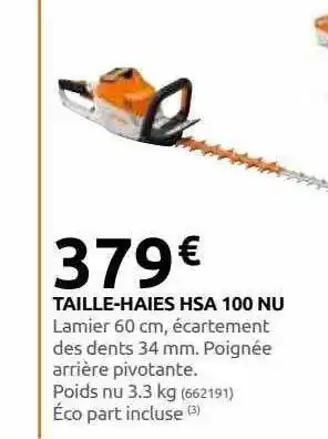 Rural Master Taille-haies hsa 100 nu offre