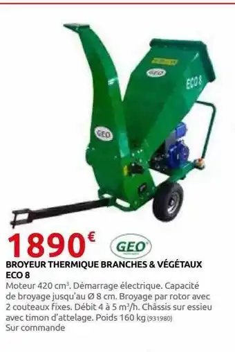 Rural Master Broyeur thermique branches & végétaux eco 8 geo offre