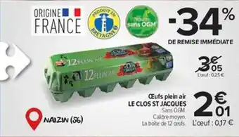 Carrefour Market Oeufs plein air le clos st jacques offre