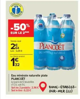 Carrefour Market Eau minérale naturelle plate plancoët offre
