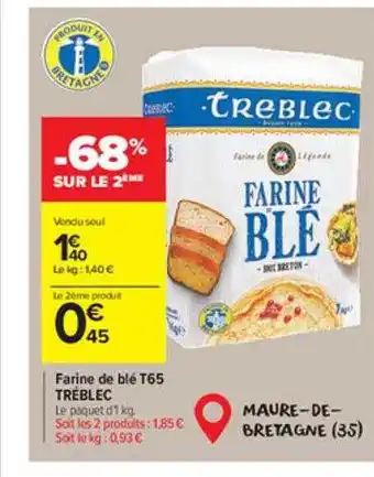Carrefour Market Farine de blé t65 tréblec offre