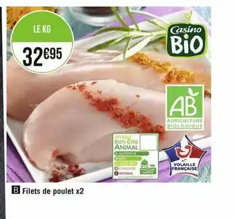 Casino Supermarchés Filets de poulet x2 offre