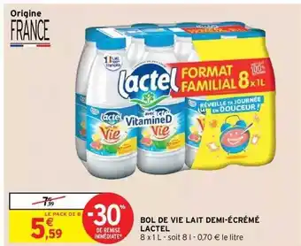 Intermarché Hyper Bol de vie lait demi-écrémé lactel offre
