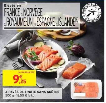 Intermarché Hyper 4 pavés de truite sans arêtes offre