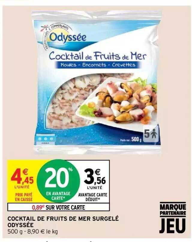 Promo Cocktail de fruits de mer surgelé odyssée chez Intermarché Hyper