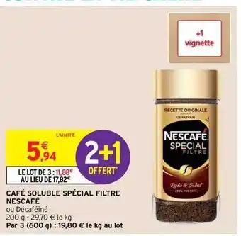 Intermarché Hyper Café soluble spécial filtre nescafé offre