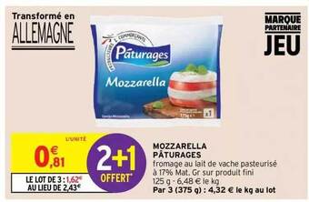 Intermarché Hyper Mozzarella pâturages offre