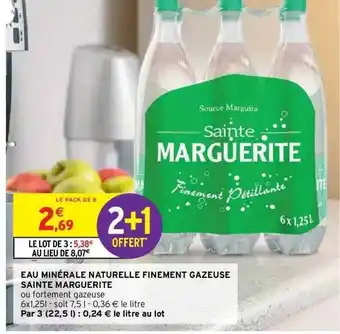 Intermarché Hyper Eau minérale naturelle finement gazeuse sainte marguerite offre