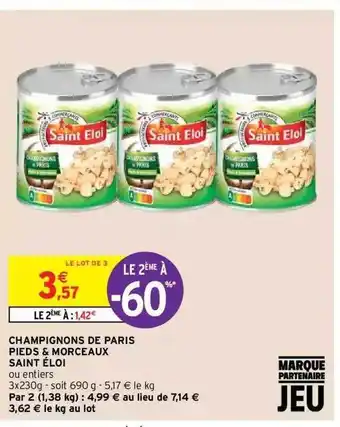 Champignons de paris pieds & morceaux saint éloi