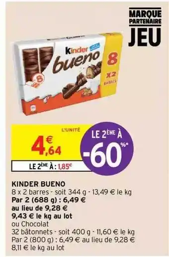 Intermarché Hyper Kinder bueno offre