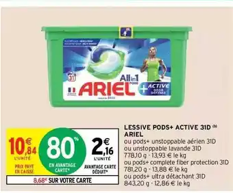 Intermarché Hyper Lessive pods+ active 31d ariel offre