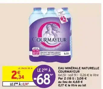 Intermarché Hyper Eau minérale naturelle courmayeur offre
