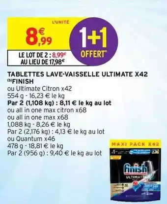Intermarché Hyper Tablettes lave-vaisselle ultimate x42 finish offre