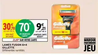 Intermarché Hyper Lames fusion 6+4 gillette offre