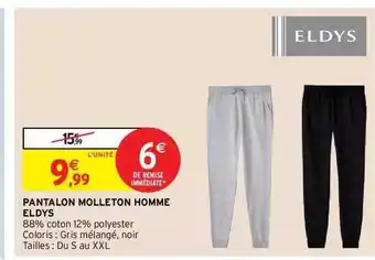 Intermarché Hyper Pantalon molleton homme eldys offre