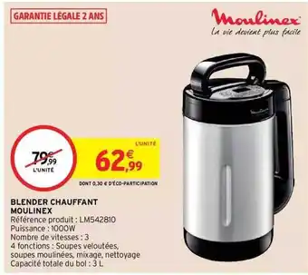 Intermarché Hyper Blender chauffant moulinex offre