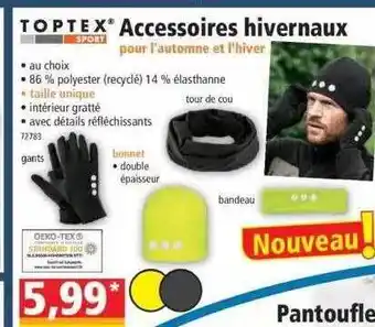 Norma Accessoires hivernaux pour l'automne et l'hiver toptex sport offre