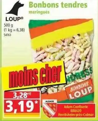 Norma Bonbons tendres meringués loup offre