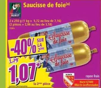 Norma Saucisse de foie offre