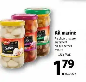 Lidl Ail mariné offre