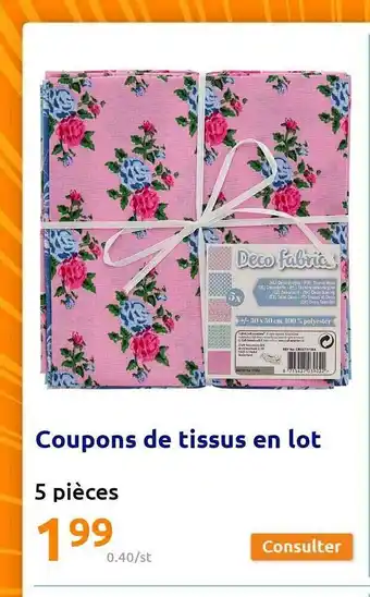 Action Coupons de tissus en lot offre