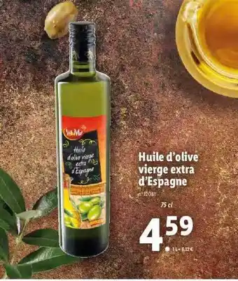 Lidl Huile d'olive vierge extra d'espagne offre