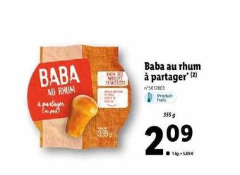 Lidl Baba au rhum à partager offre