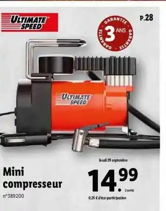 Lidl Mini compresseur ultimate speed offre