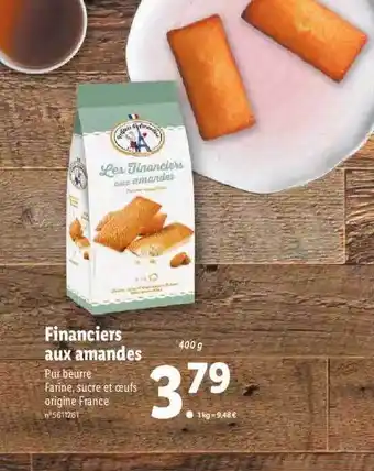 Lidl Financiers aux amandes offre