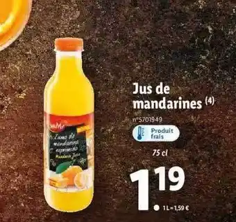 Lidl Jus de mandarines offre